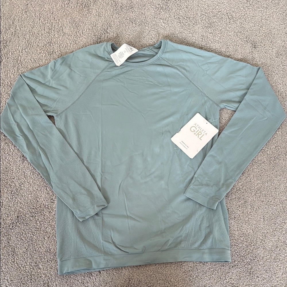 Girls Athleta Blue Long Sleeve Power Up Top